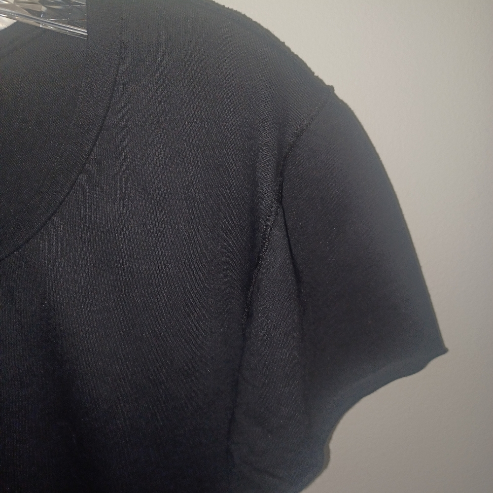 Beautiful Black Tee with Purple and White Design - Picture 3 of 7